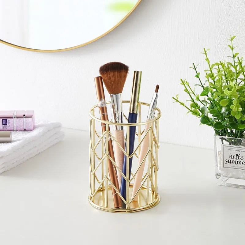 Hollow Out Makeup Brush Holder, Pen Pencil Stationary Holder, Lipstick Brush Pen Holder Organizer, Wrought Iron Pen Storage, Dressing Table Holder Case, Nordic Iron Cylindrical Cosmetics Makeup Brushes Storage Organizer Hollow Out Makeup Brush Holder, Pen Pencil Stationary Holder, Lipstick Brush Pen Holder Organizer, Wrought Iron Pen Storage, Dressing Table Holder Case, Nordic Iron Cylindrical Cosmetics Makeup Brushes Storage Organizer